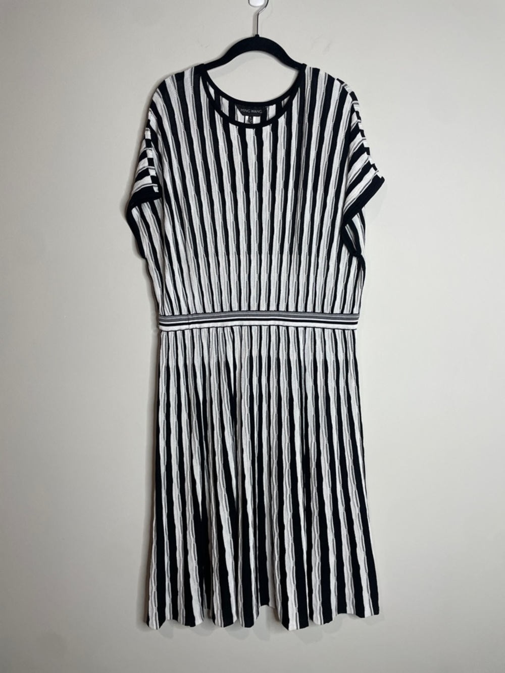 Ming Wang | Women’s Black & White Striped Dress Size XL